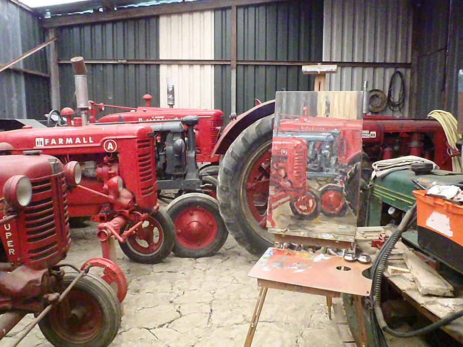 Sur le motif, dans le hangar