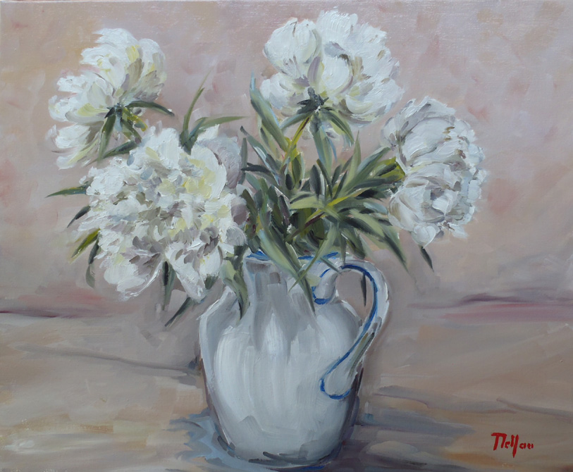 Vase aux pivoines