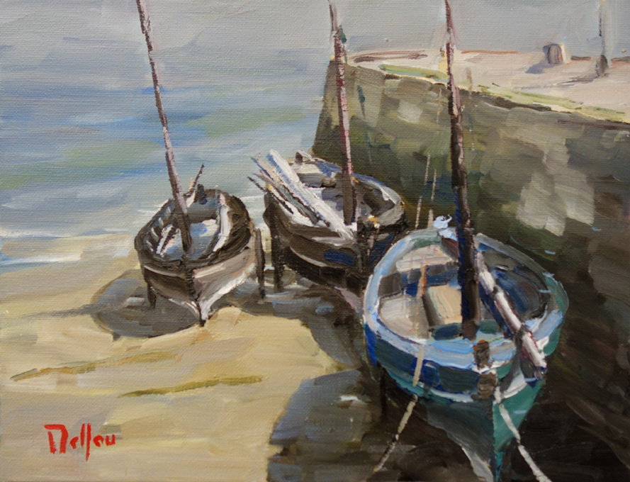 Barque de pêche à marée basse