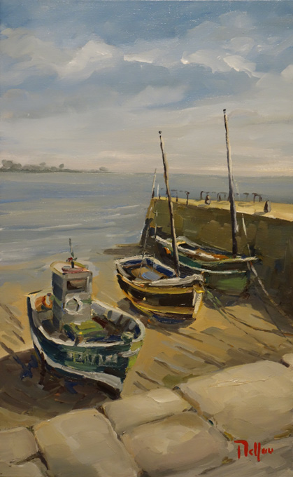 Digue à marée basse