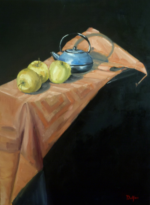 Théière et les pommes
