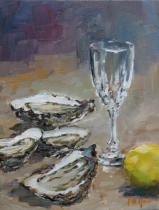 Les huîtres au verre