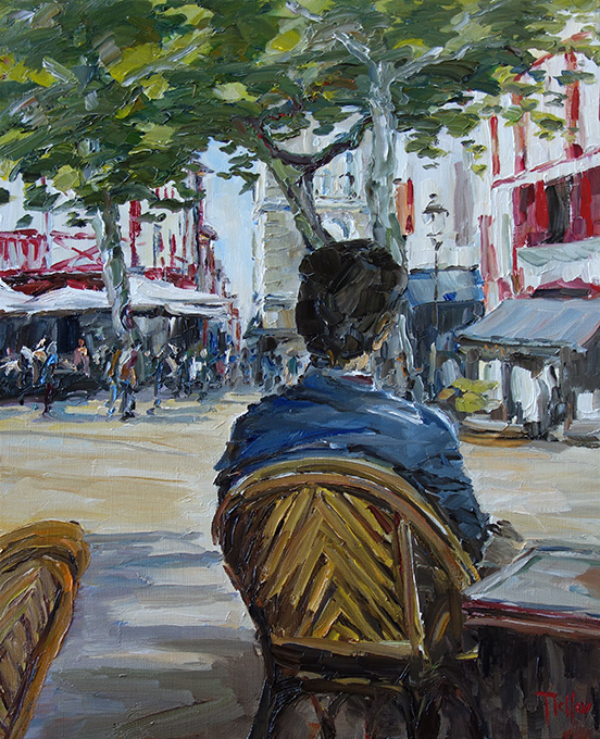 Sous les platanes