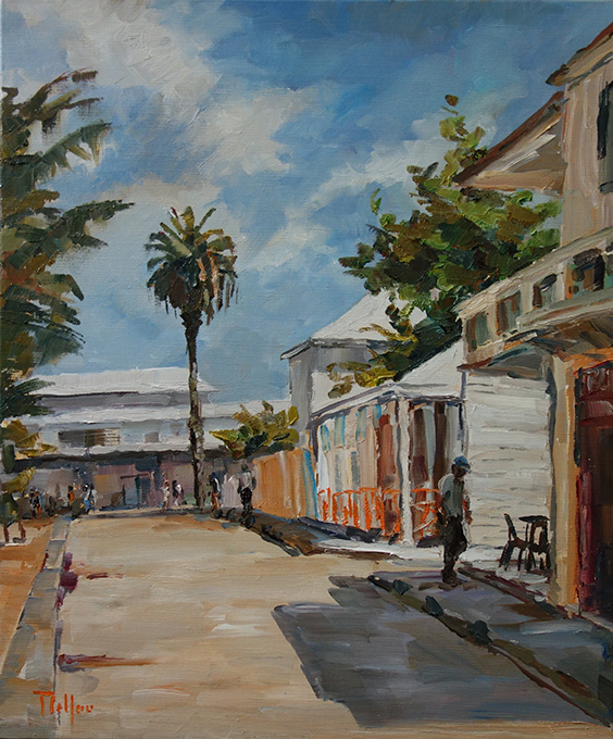 Rue animée en Guadeloupe